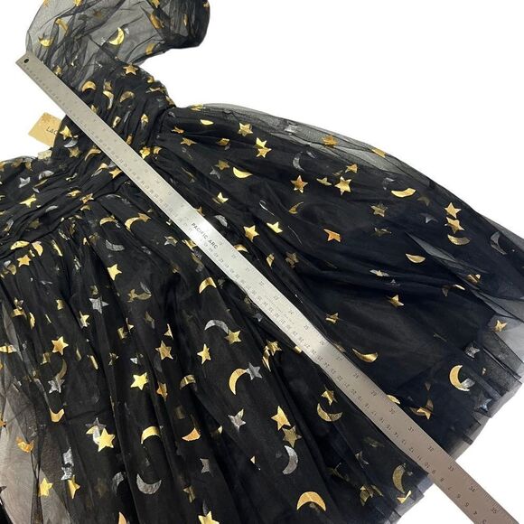 Lace & Beads Brielle Babydoll Mini Dress in Black Moon Print - Picture 11 of 15